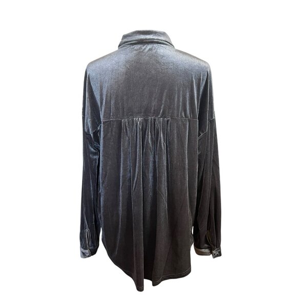 Weekend Suzanne Betro Velvet Blouse Size 1X Womens Button Up Long Sleeve - Picture 4 of 6